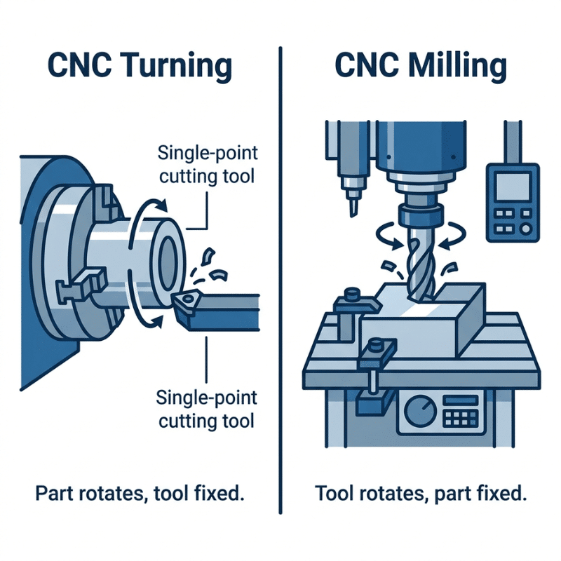 CNC Turning vs. CNC Milling CNC Turning vs. CNC Milling