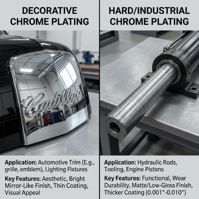 Decorative chrome vs hard chrome Decorative chrome vs hard chrome
