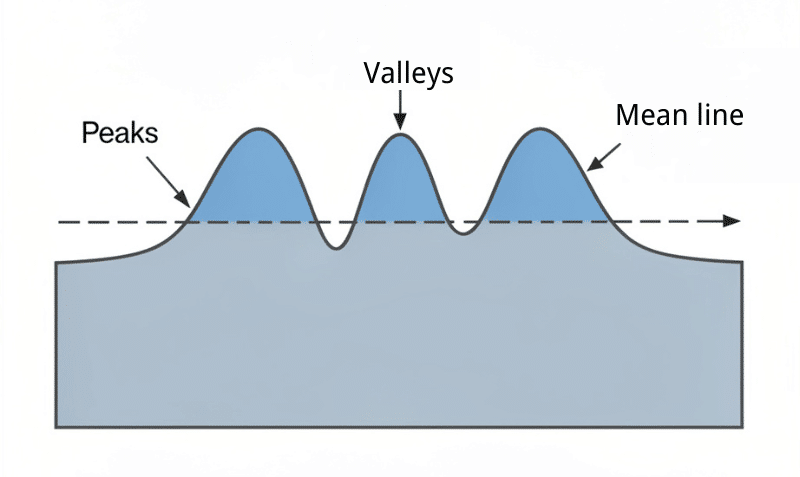 surface profile peaks valleys mean line surface profile peaks valleys mean line
