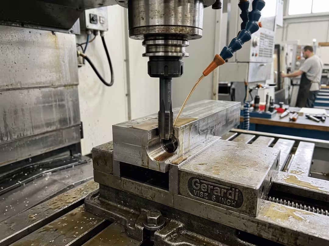 Form tap in metal hole Form tap in metal hole