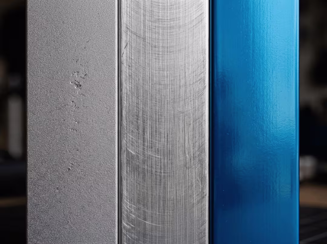 Macro view of anodized aluminum finish textures Macro view of anodized aluminum finish textures