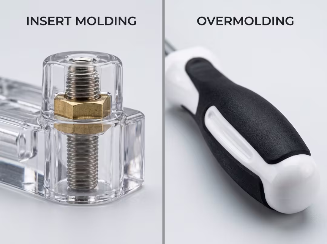 Insert molding and overmolding comparison Insert molding and overmolding comparison