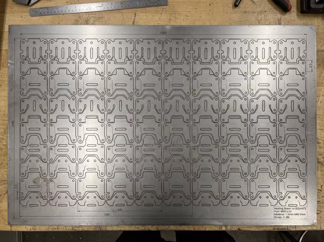 Sheet metal nesting layout Sheet metal nesting layout