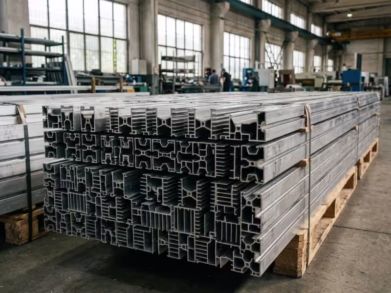 Stacked aluminum extruded profiles with constant cross section Stacked aluminum extruded profiles with constant cross section
