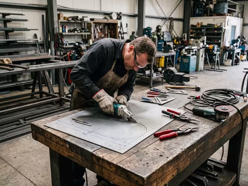 Cutting sheet metal with common shop tools