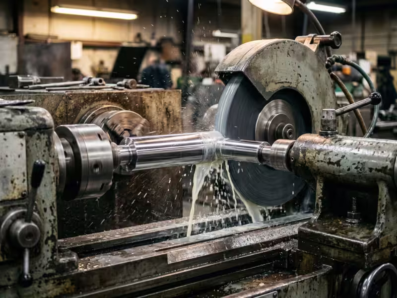 Grinding a hard chrome shaft to final size Grinding a hard chrome shaft to final size