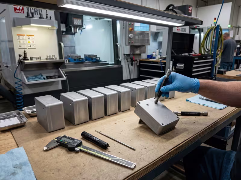 Inspecting bead blasted aluminum parts for consistency Inspecting bead blasted aluminum parts for consistency