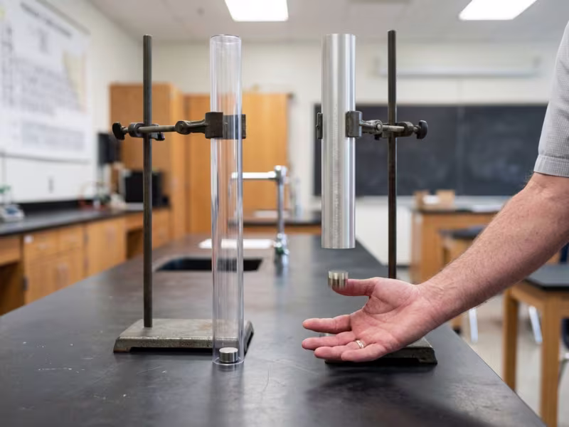 Magnet dropping through aluminium and plastic tubes Magnet dropping through aluminium and plastic tubes
